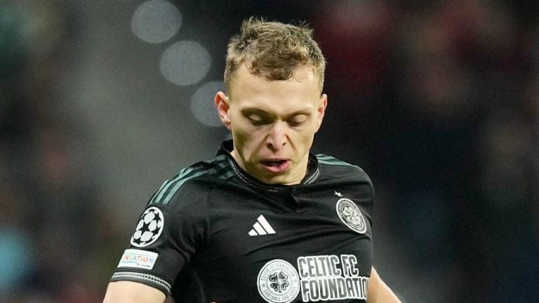 Glasgow Celtic manager Brendan Rodgers says Canadian international fullback Alistair Johnston could be back by the end of the month. (AP/Jose Breton)