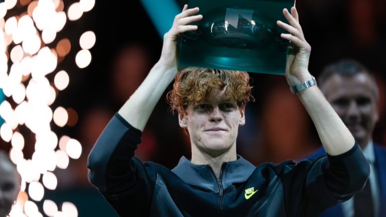 Jannik Sinner won the ABN Amro Open on Sunday in his first tournament since capturing the Australian Open title. (AP/Peter Dejong)