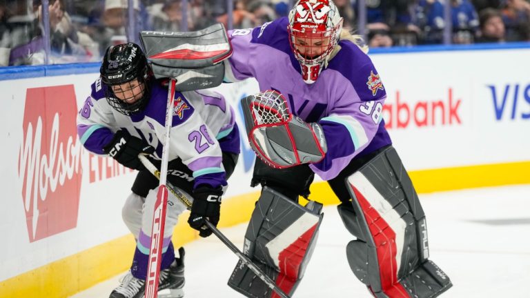 Two dozen of the PWHL's top players took part in a 3-on-3 showcase game at NHL All-Star Weekend on Thursday night. (CP/Frank Gunn)