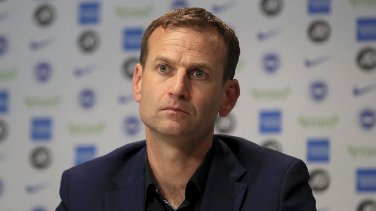 FILE - Dan Ashworth attends a press conference on May 20, 2019. Dan Ashworth has worked in the shadows in English soccer for more than a decade, instilling a so-called “DNA” into its improving national teams and then shaping the growth and philosophy of Premier League clubs Brighton and Newcastle. Now Ashworth could be handed maybe his biggest task yet: Overseeing the reboot of fallen giant Manchester United. (Gareth Fuller/PA via AP)