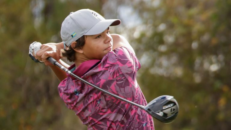 Charlie Woods failed to qualify for his first U.S. Open after shooting 9-over 81 on Thursday in a local qualifying event. (Kevin Kolczynski/AP)