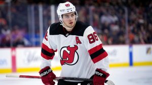 New Jersey Devils center Jack Hughes. (Matt Slocum/AP)