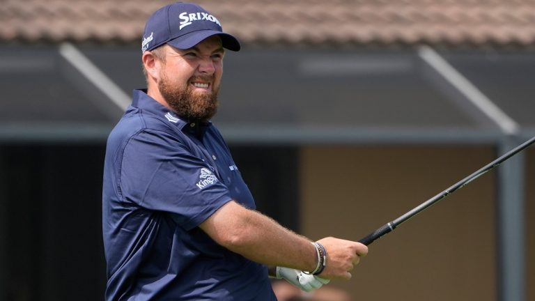 Shane Lowry of Ireland reacts to his shot from the sixth tee during the first round of the Cognizant Classic golf tournament, Thursday, Feb. 29, 2024, in Palm Beach Gardens, Fla. (Marta Lavandier/AP)