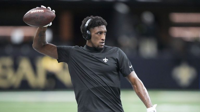 Former New Orleans Saints receiver Michael Thomas has been accepted into a pretrial diversion program. (AP/Gerald Herbert, File)
