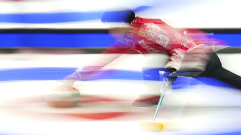 The 2025 men's world curling championship will be played in Moose Jaw, Sask. Japan skip Riku Yanagisawa delivers as they take on Sweden at the Men's World Curling Championship in Ottawa on Tuesday, April 4, 2023. (Sean Kilpatrick/CP)