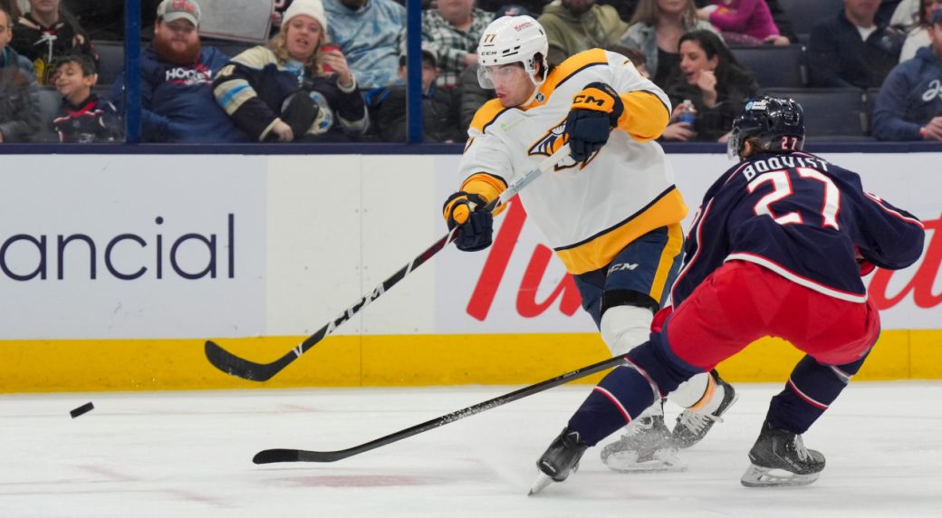 Evangelista scores tie-breaker, Predators beat Blue Jackets for 10th win in 11 games