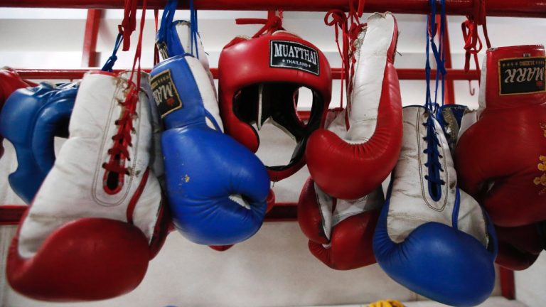 Canadian boxer Lucas Bahdi delivered a violent TKO to win his bout on the Jake Paul-Mike Perry card Saturday. (Sakchai Lalit/AP)