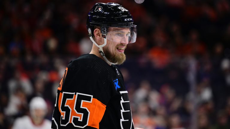 Philadelphia Flyers' Rasmus Ristolainen in action during an NHL hockey game against the Ottawa Senators, Sunday, Jan. 21, 2024, in Philadelphia. (Derik Hamilton/AP)