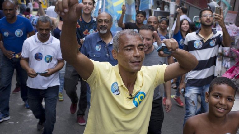 Brazilian soccer hero Romário returned to training on Thursday at age 58, almost two decades after he retired from the sport. (AP/Silvia Izquierdo, File)