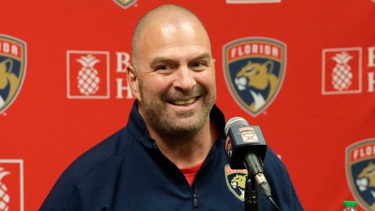 Florida Panthers General Manager Bill Zito speaks during a news conference about the end of the season, the upcoming draft and next year's team, Wednesday, June 21, 2023, in Sunrise, Fla. (Marta Lavandier/AP Photo)