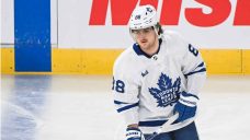 Maple Leafs’ William Nylander takes part in morning skate ahead of Game 2