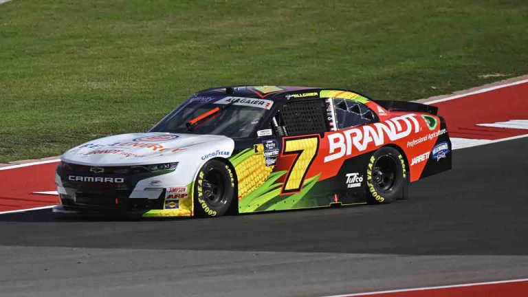 Justin Allgaier races on Friday, March 22, 2024, at Circuit of the Americas race track in Austin, Texas. (Darren Abate/AP)