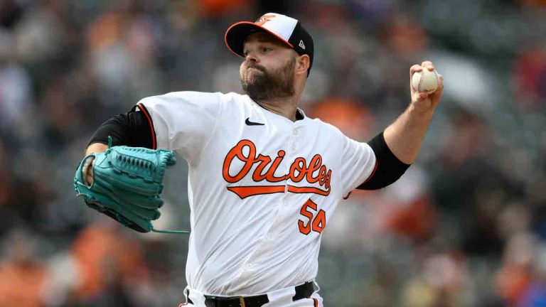 Baltimore Orioles relief pitcher Danny Coulombe (54) in action during a baseball game against the Toronto Blue Jays. (Nick Wass/AP)