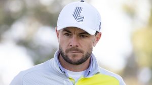 Laurie Canter held his nerve and overcame three bogeys in a 1-under 72 final round to win the European Open by two shots on Sunday. (Chris Trotman/LIV Golf via AP)