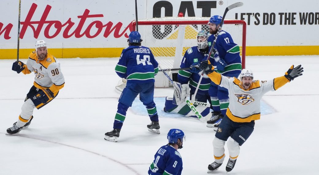 Canucks lose the hard way in Game 5 as series shifts back to Nashville