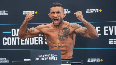Joanderson-Brito-steps-on-the-scale-for-the-official-weigh-ins-for-UFC-Dana-White-Contender-Series