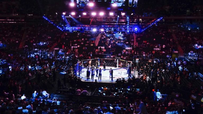 A view of the Octagon and how the UFC sets ups its live events. (Frank Franklin II/AP)