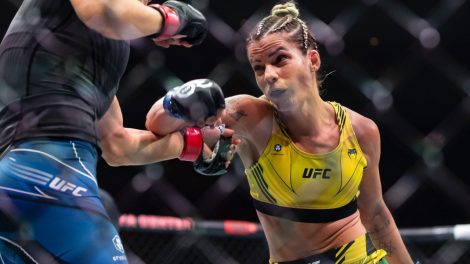 UFC-strawweight-Luana-Pinheiro-throws-a-punch