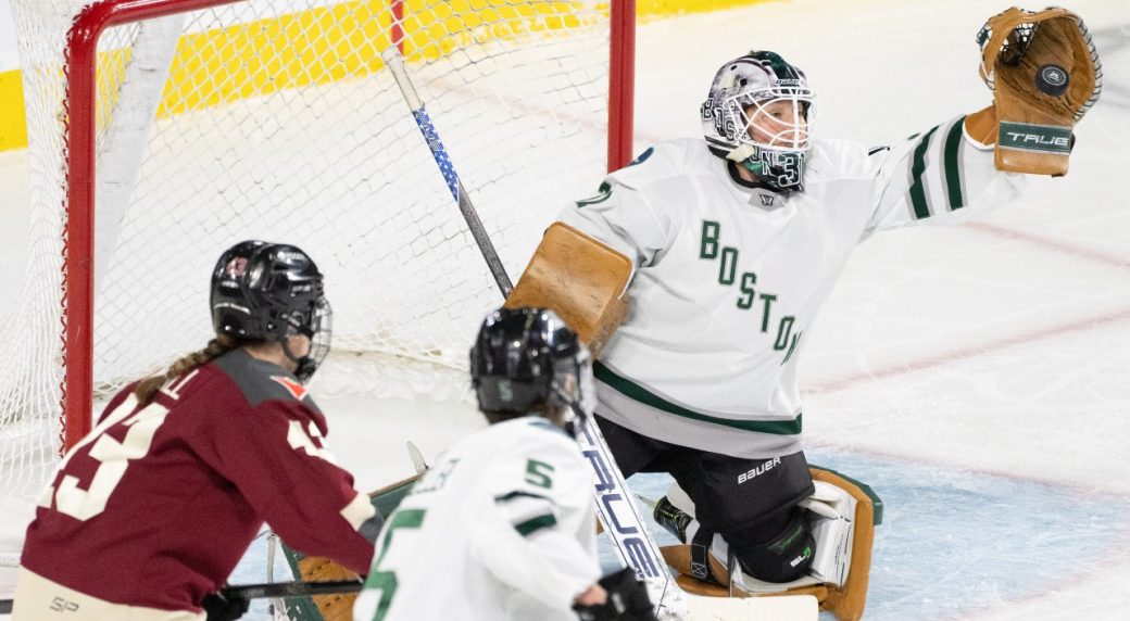 Boston goalie Frankel shines in OT win over Montreal in PWHL semifinal opener