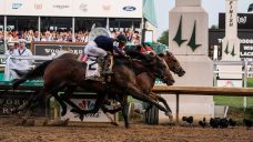 Mystik Dan wins 150th Kentucky Derby by a nose in three-horse photo finish