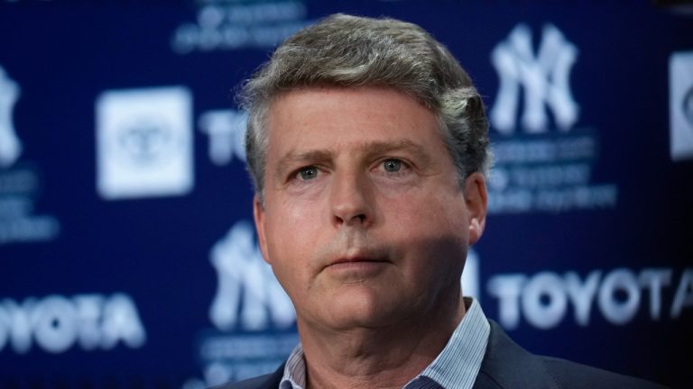 New York Yankees' owner Hal Steinbrenner attends a news conference at Yankee Stadium. (Seth Wenig/AP)