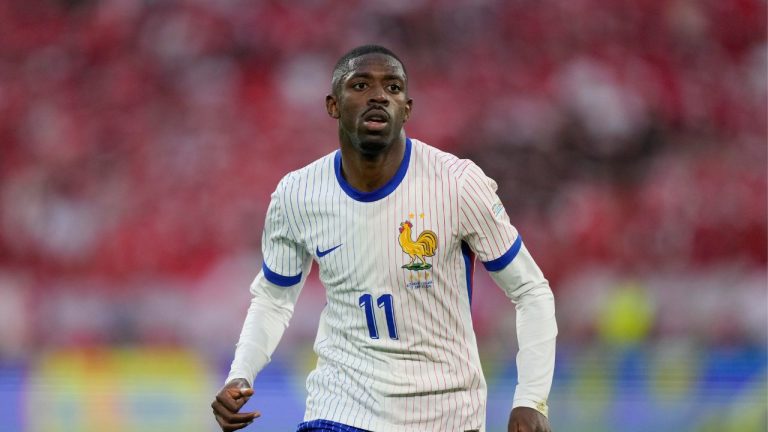 Ousmane Dembele of France in action during a Group D match between Austria and France at the Euro 2024 soccer tournament in Duesseldorf, Germany, Monday, June 17, 2024. (Martin Meissner/AP Photo)