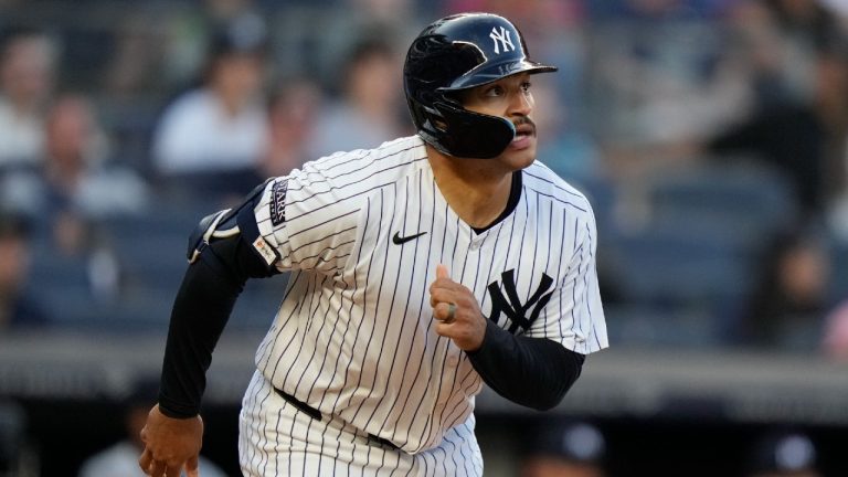 New York Yankees' Trent Grisham runs the bases after hitting a two-run home run during the second inning of a baseball game against the Minnesota Twins, Thursday, June 6, 2024, in New York. (Frank Franklin II/AP)