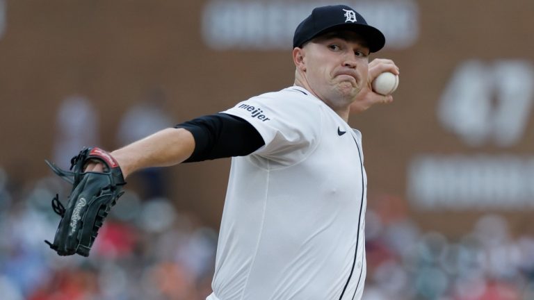 Detroit Tigers' Tarik Skubal pitches against the Philadelphia Phillies during the second inning of a baseball game Tuesday, June 25, 2024, in Detroit. (AP Photo/Duane Burleson)