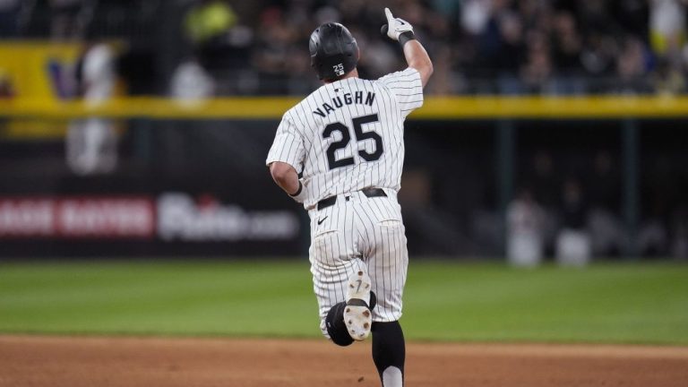 Chicago White Sox's Andrew Vaughn runs the bases on a home run against the Boston Red Sox during the sixth inning of a baseball game Friday, June 7, 2024, in Chicago. (Erin Hooley/AP Photo)

