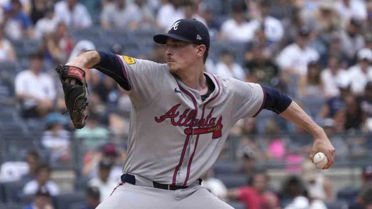 Atlanta Braves' Max Fried pitches during the second inning of a baseball game against the New York Yankees, Sunday, June 23, 2024, in New York. (Pamela Smith/AP)
