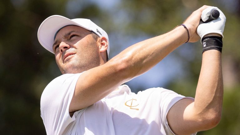 Captain Martin Kaymer of Cleeks GC hits his shot from the seventh tee during the first round of LIV Golf Houston at Golf Club of Houston on Friday, June 07, 2024 in Humble, Texas. (Chris Trotman/LIV Golf via AP)