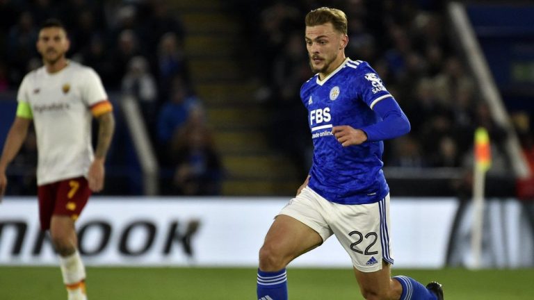 Leicester's Kiernan Dewsbury-Hall. (Rui Vieira/AP Photo)
