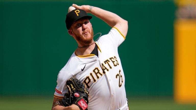 Pittsburgh Pirates starting pitcher Bailey Falter delivers during the first inning of a baseball game against the New York Mets. (Gene J. Puskar/AP)