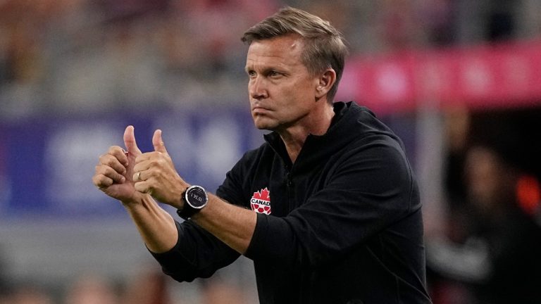 Canada head coach Jesse Marsch reacts to a play during a Copa America quarterfinal match between Venezuela and Canada, July 5, 2024. (Tony Gutierrez/AP)
