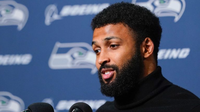 Seattle Seahawks safety Julian Love speaks during a news conference following a 30-23 loss to the Pittsburgh Steelers in an NFL football game Sunday, Dec. 31, 2023, in Seattle. (Lindsey Wasson/AP)