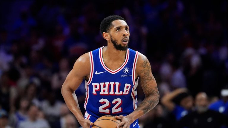Philadelphia 76ers' Cameron Payne plays during Game 6 in an NBA basketball first-round playoff series, Thursday, May 2, 2024, in Philadelphia. (Matt Slocum/AP Photo)