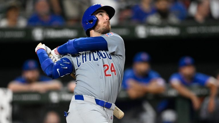 Chicago Cubs' Cody Bellinger in action during a baseball game against the Baltimore Orioles, Tuesday, July 9, 2024, in Baltimore. (Nick Wass/AP)