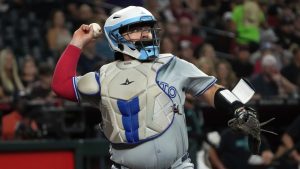 Toronto Blue Jays catcher Alejandro Kirk (30). (Rick Scuteri/AP)
