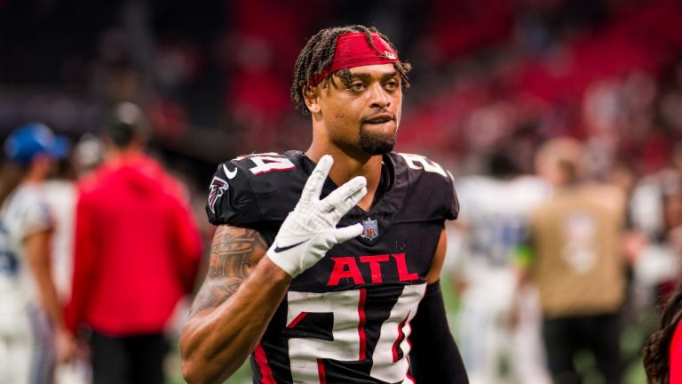Atlanta Falcons cornerback A.J. Terrell (24). (Danny Karnik/AP)