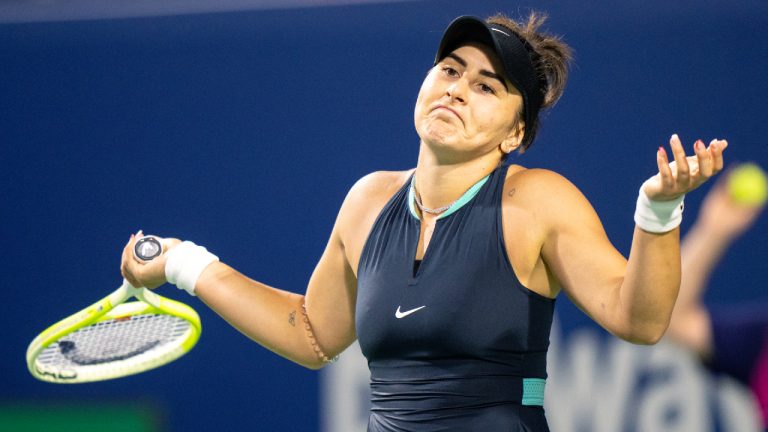 Bianca Andreescu of Canada at the National Bank Open in Toronto on Tuesday, August 6, 2024. (Frank Gunn/CP)