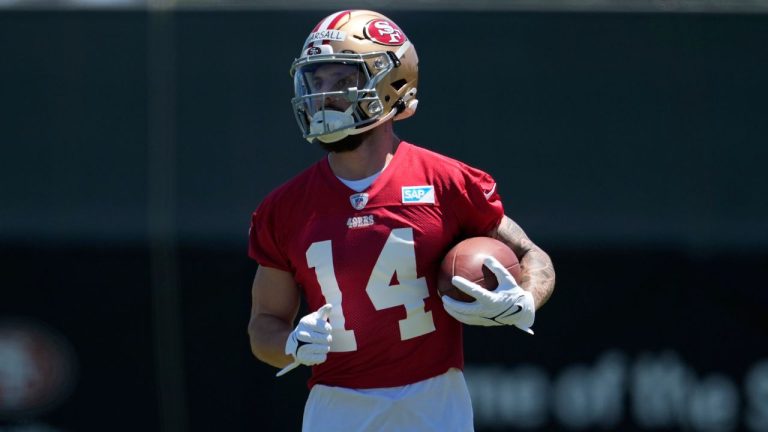 San Francisco 49ers wide receiver Ricky Pearsall during the NFL football team's rookie minicamp in Santa Clara, Calif., Friday, May 10, 2024. (Jeff Chiu/AP Photo)