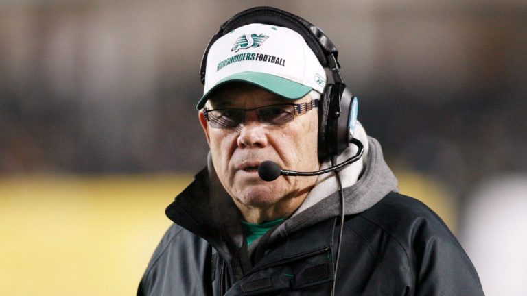 Saskatchewan Roughriders head coach Ken Miller watches the action during the first quarter of the CFL Grey Cup game Sunday November 28, 2010 in Edmonton. (Adrian Wyld/THE CANADIAN PRESS)