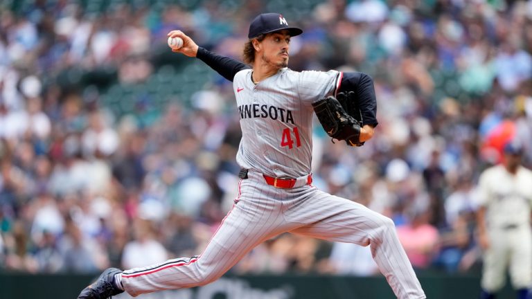 Minnesota Twins' Joe Ryan throws against the Seattle Mariners during the first inning of a baseball game Sunday, June 30, 2024, in Seattle. (Lindsey Wasson/AP)