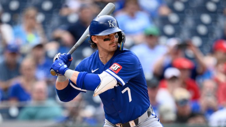 Kansas City Royals' Bobby Witt Jr. in action during a baseball game against the Washington Nationals, Thursday, Sept. 26, 2024, in Washington. (AP Photo/Nick Wass) 