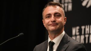 Toronto Raptors Head Coach Darko Rajaković speaks to reporters during media day in Toronto on Monday, October 2, 2023. (Chris Young/CP Photo)