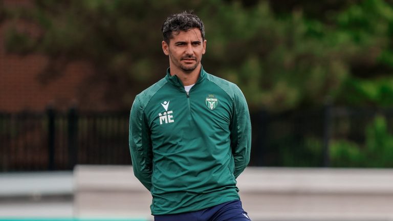 York United FC assistant coach Mauro Eustaquio is shown at training June 8, 2024, at York Lions Stadium in Toronto. (CP/HO-Denys Rudenko/York United FC)