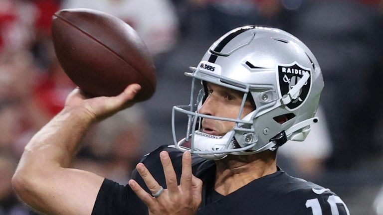 The Atlanta Falcons added a third quarterback ahead of their season opener, signing Nathan Peterman to the practise squad Tuesday. (AP/Ian Maule)