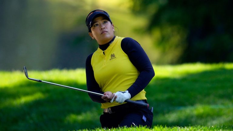 Jasmine Suwannapura watches her shot on the 16th hole during the second round of the Women's PGA Championship golf tournament at Sahalee Country Club, Friday, June 21, 2024, in Sammamish, Wash. (Lindsey Wasson/AP Photo)