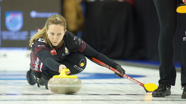 Rachel Homan in action during the Players' Championship on Saturday, April 13, 2024, in Toronto. (Anil Mungal/GSOC)