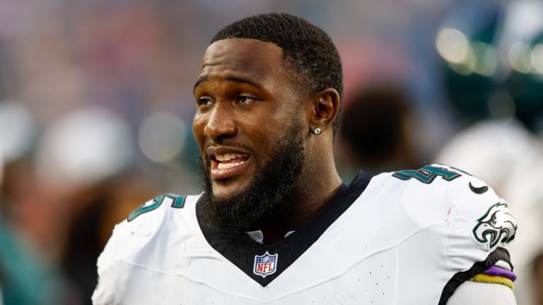 Philadelphia Eagles linebacker Devin White (45) signed with the Houston Texans on Wednesday. (AP/Greg M. Cooper)